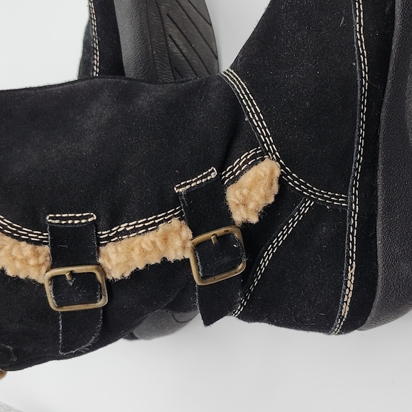 Easy Spirit black boots with tan faux fur leather upper Westwing Sz 10M - Picture 5 of 9